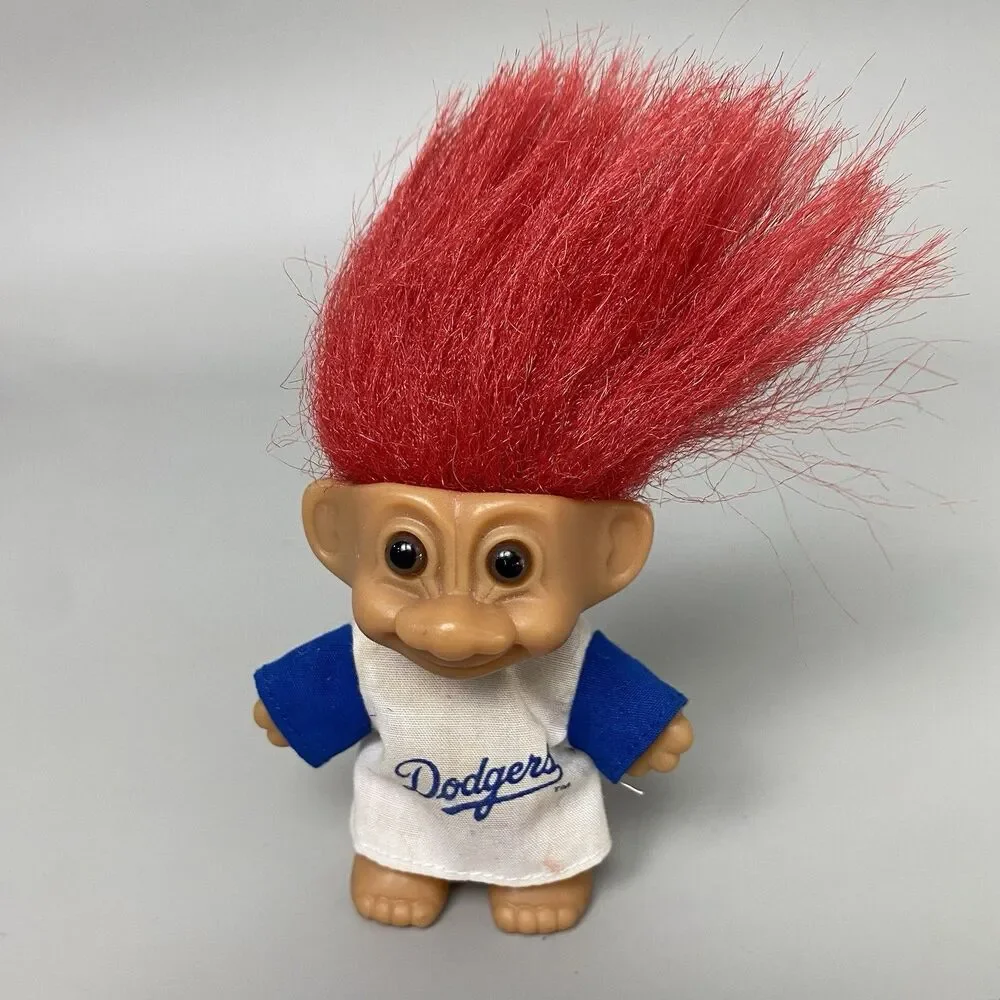 Vintage Troll Dolls Lot Raiders NFL Football & Dodgers MLB Licensed Troll